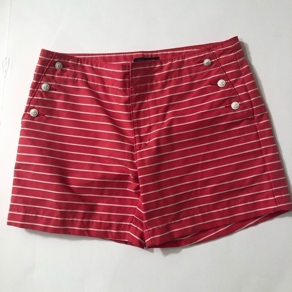 Tommy Hilfiger Striped Pink Nautical Shorts Sz 6 - Picture 1 of 6